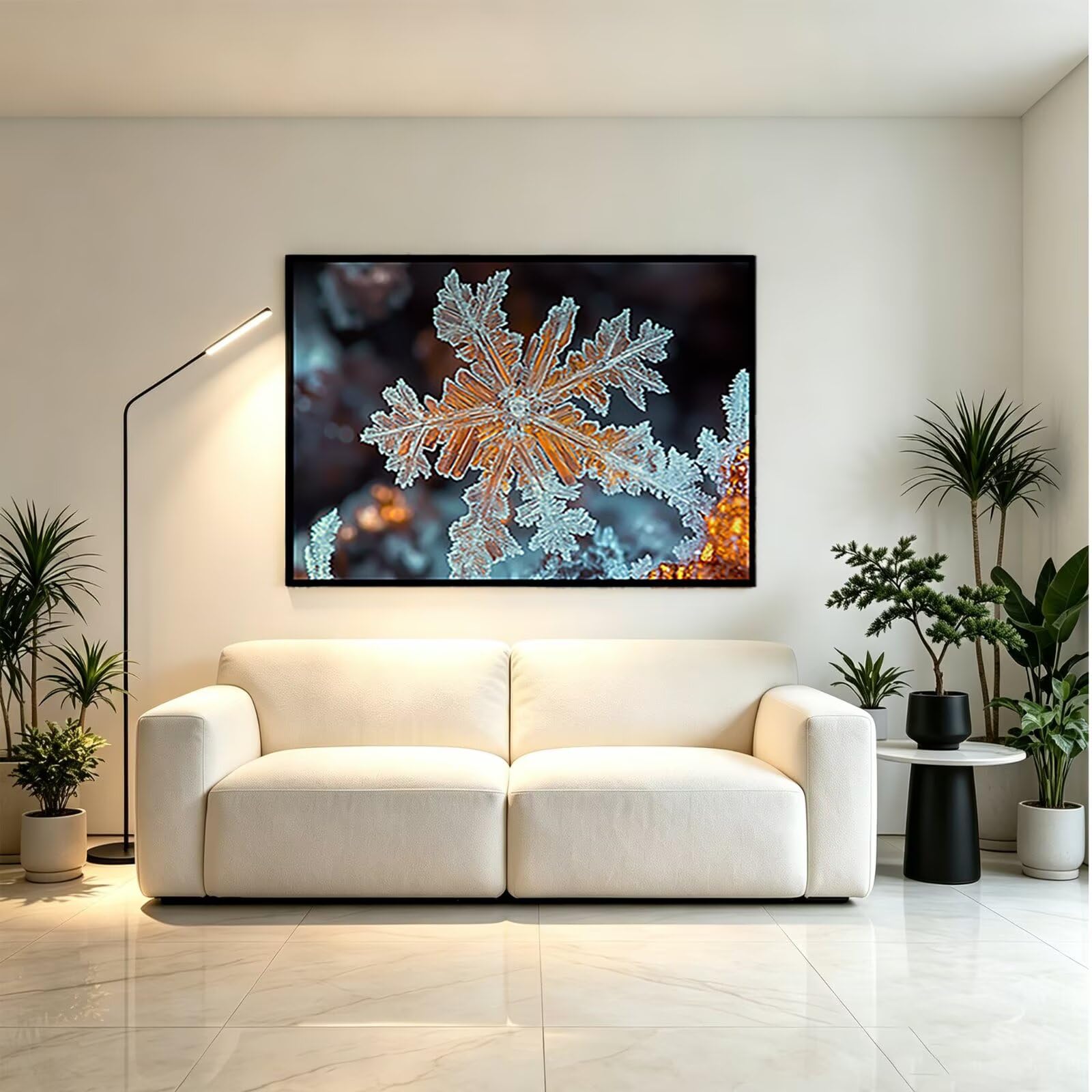 Kwadratowy obraz diamentowy 5D, biały, 60 x 80 cm - 36427