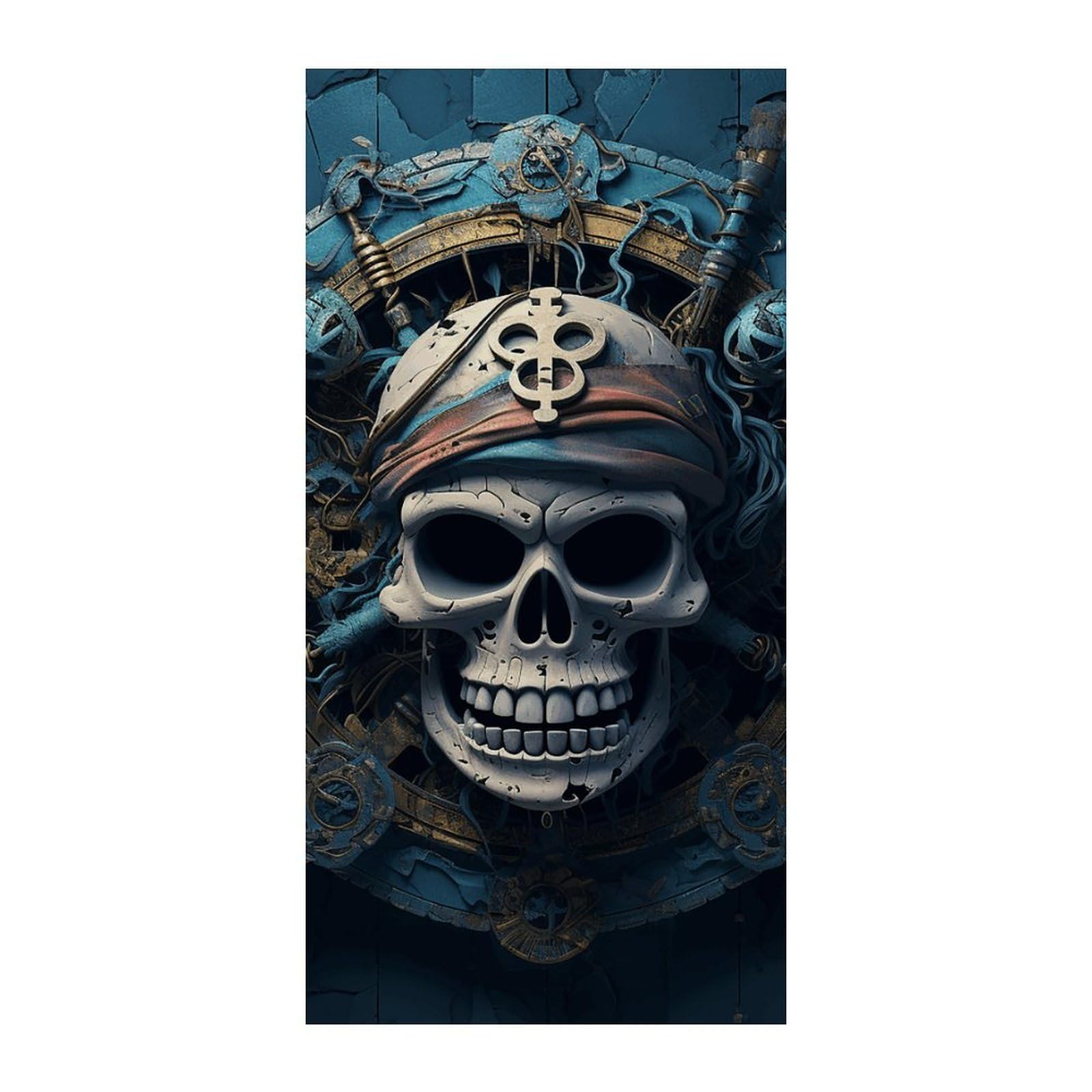 Adfgyerh Style Skeleton Pirate Curtains，Polyester Blackout Extra Wide，Door Curtain， 35.4X 70.9 Inch For Temporary Room Dividers Bedroom Living Room，Room Darkening Curtains ，For Doorway Privacy For Wall Hanging Dec