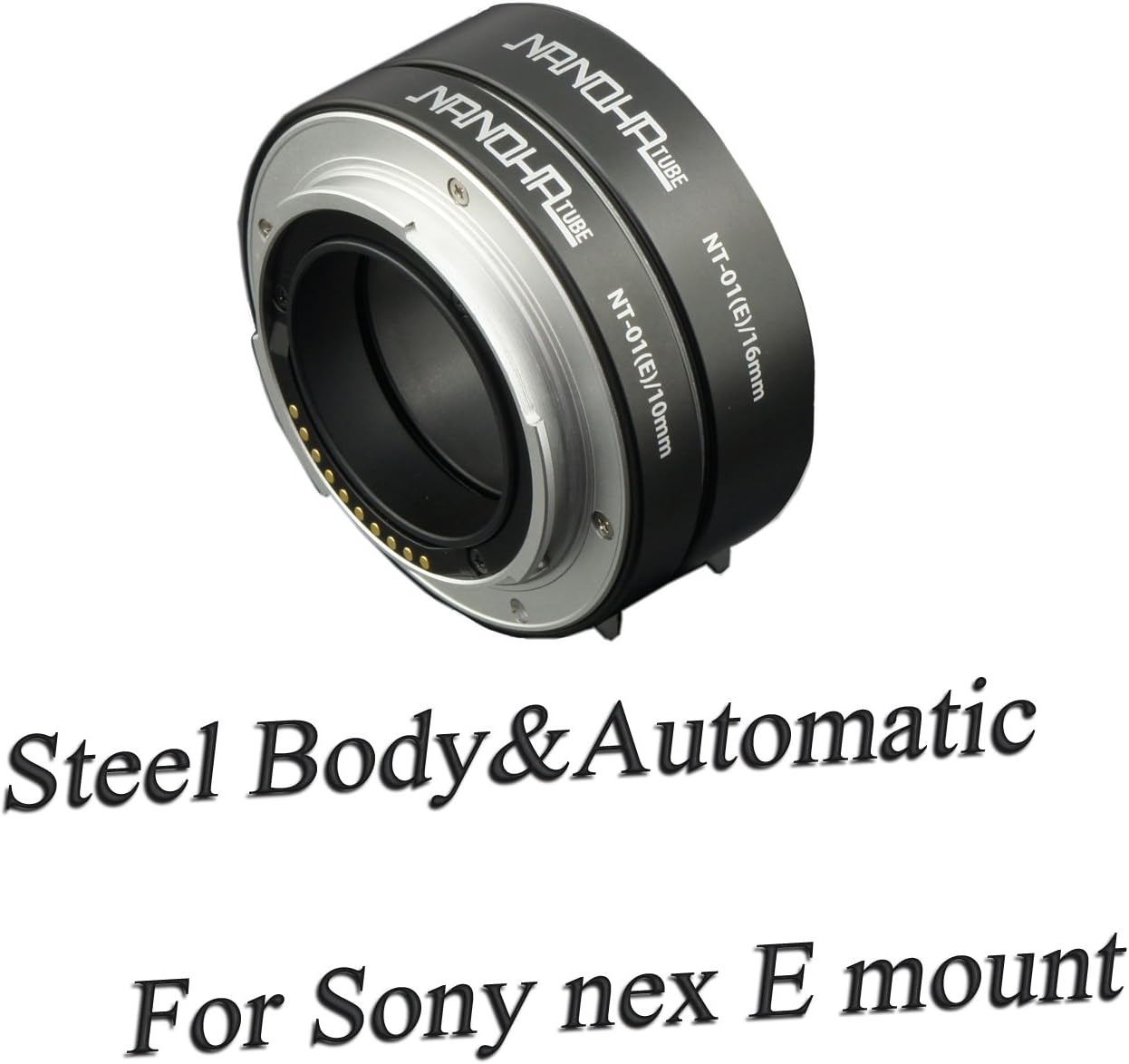 Japan Yasuhara Nanoha Auto Macro Automatic Extension Tube Nt-01(e) Extreme Close up Set DG 10 mm and 16 mm tubes for Sony Mirrorless Digital Camera Nex Series E Mount Nex-7,nex-6,nex-5r,nex-3n,nex-f3,nex-5n,nex-5c,nex-c3