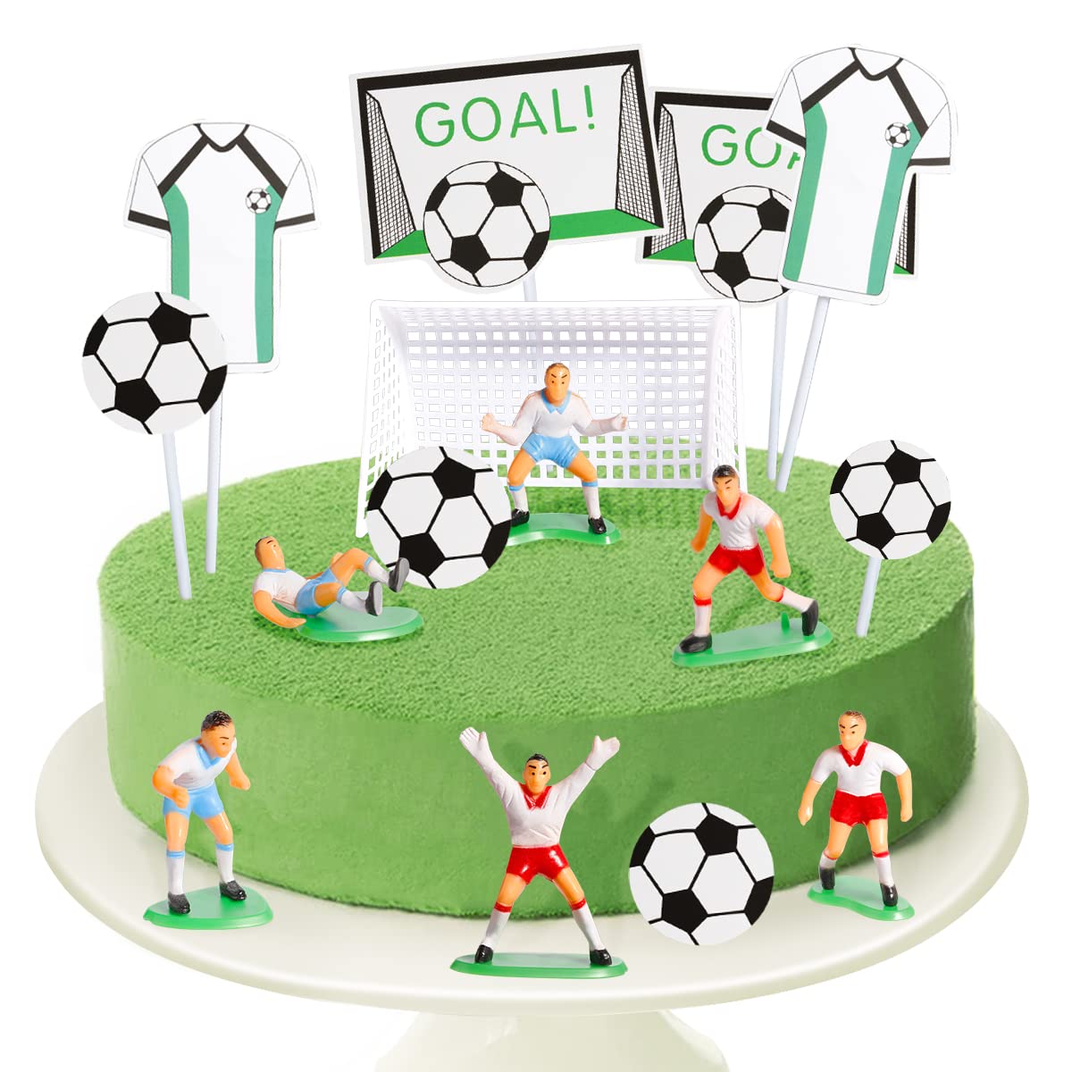 Buy 16pcs Soccer Cake Topper Football Players Cake Decorations Cupcake