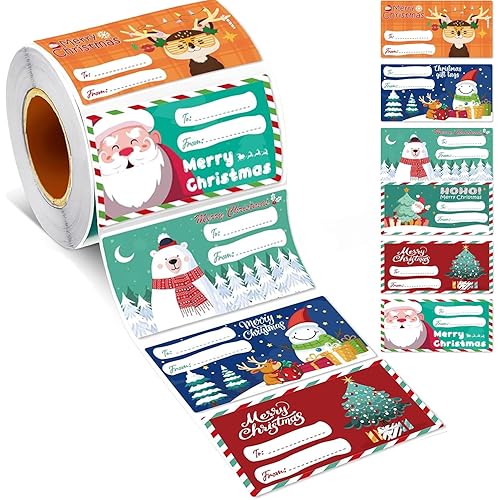 500 PCS Christmas Gift Tags - Gift Tags for Christmas Presents - Christmas Gifts for Women Men Kids - Christmas Wrapping Paper - Christmas Decorations,2.95 x 1.6 Inch