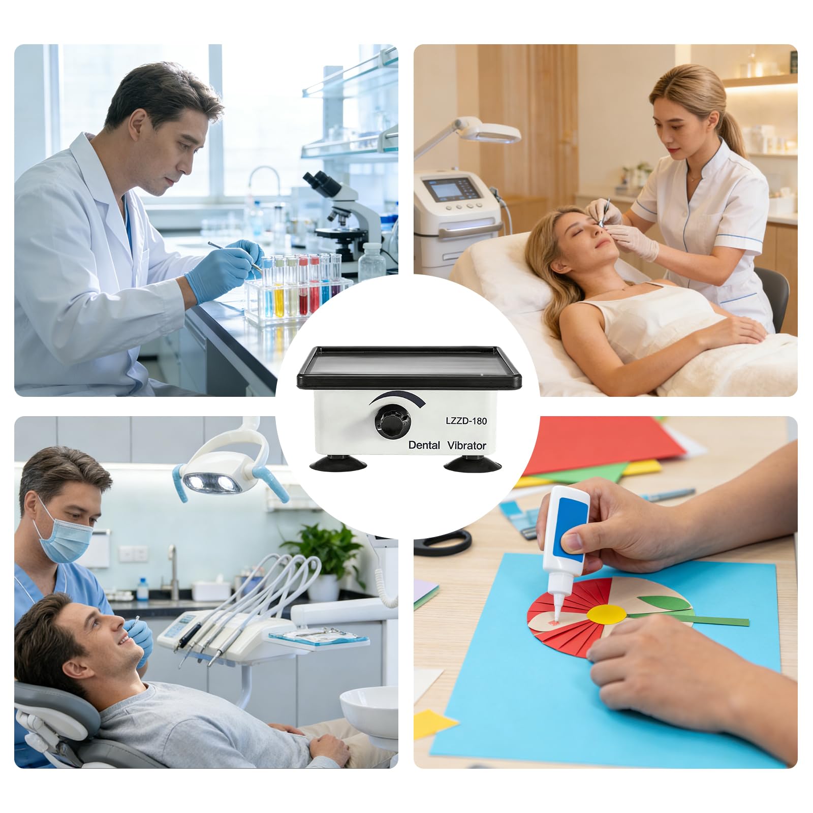 150W Rüttelplatte Gips, Elektrisch Gipsrüttler Dental Rüttelplatte Oszillator Square,7in Rüttelplatte Elektrisch Gips, Dentalrüttler Gips Gießen Einstellbare Geschwindigkeit für Mischen von Gips