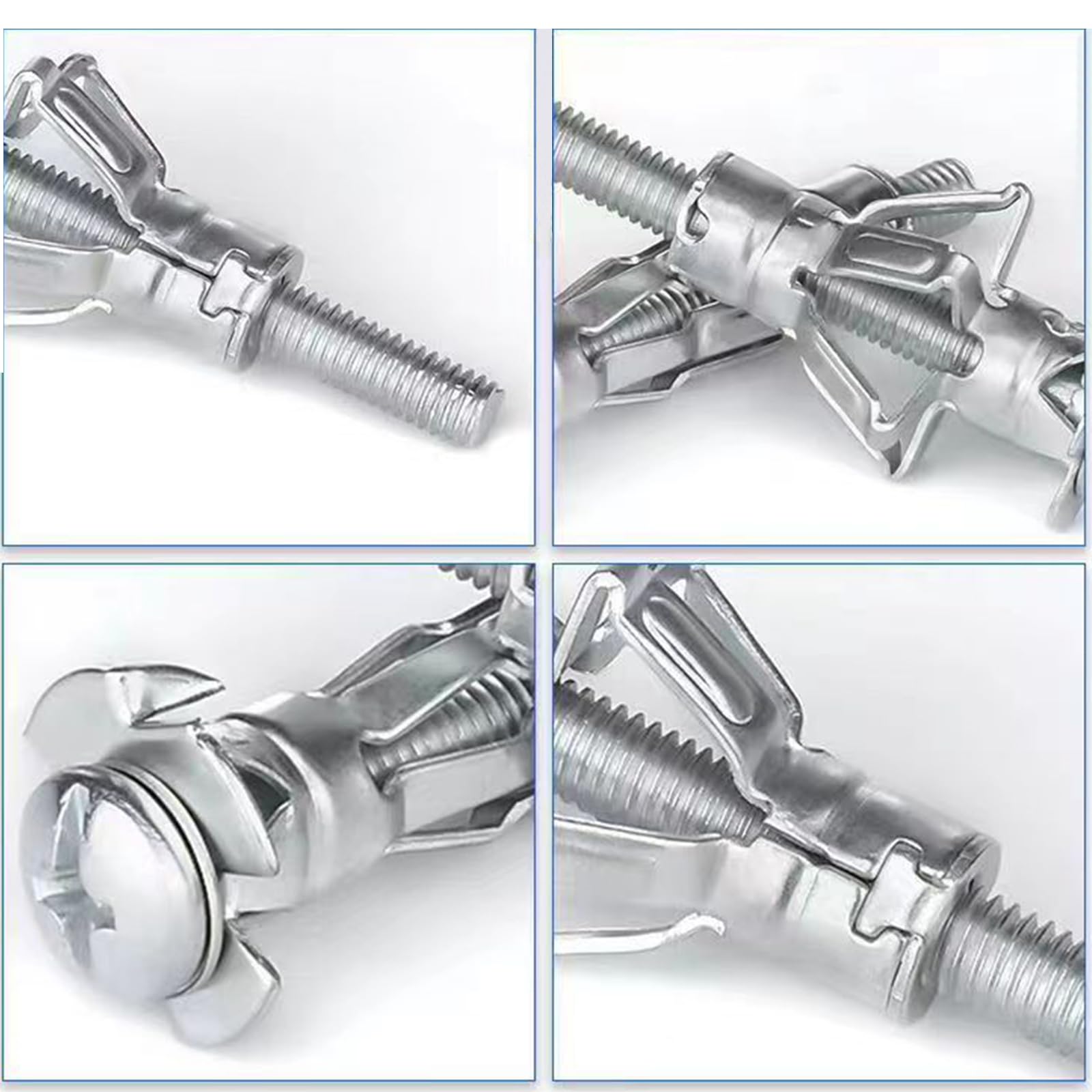 Lxoraziy Pack of 50 Hollow Wall Fixings M6 x 52mm, Plasterboard Fixings Hollow Wall Anchor - Image 4
