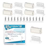 Vista 60 de CQRobot JST EL 4.5 mm de paso 2 pines conector electrónico IC macho, enchufes hembra carcasa y kit de terminales de crimpado en T macho/hembra. 50