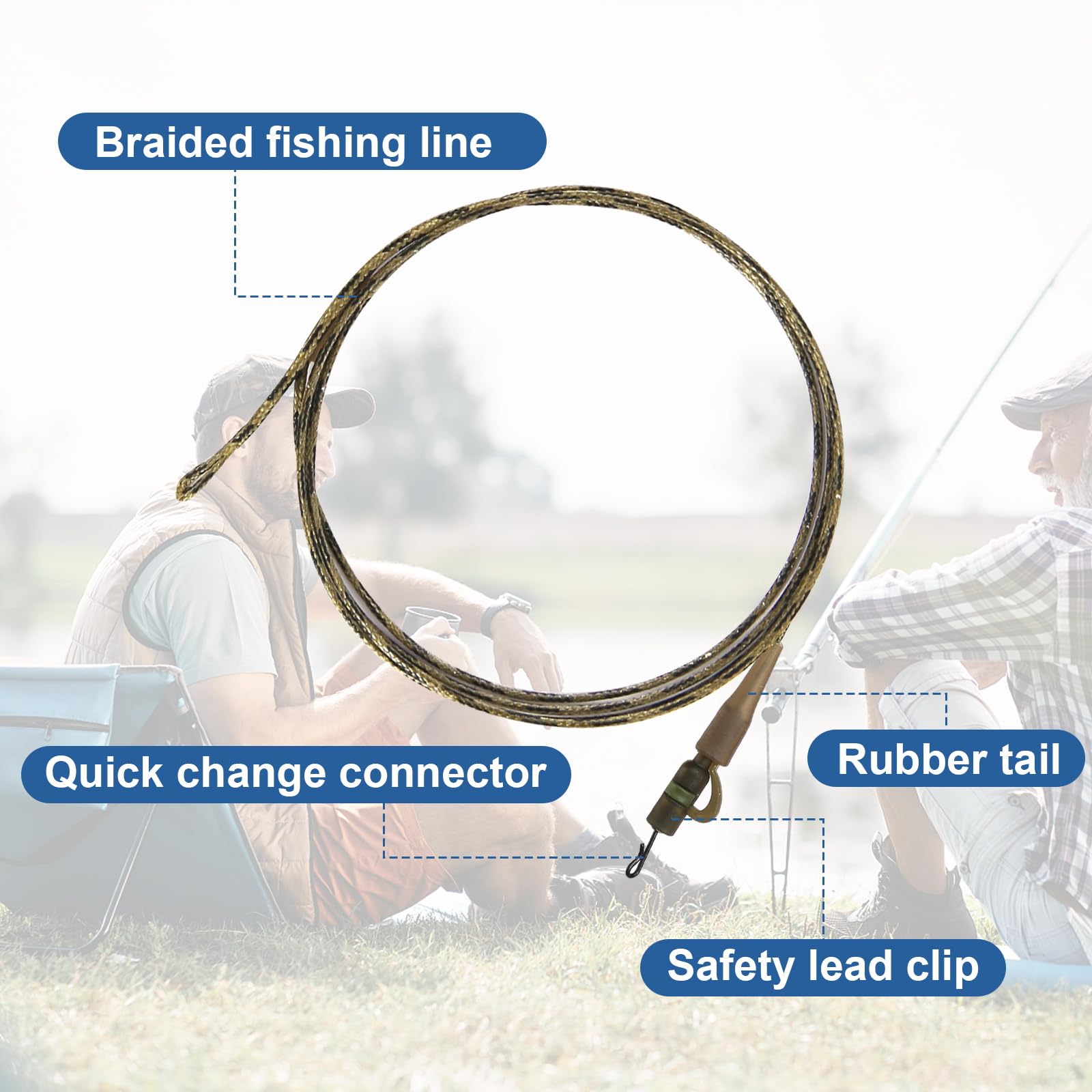 6 accesorios para carpa, accesorios de pesca de carpa, aparejos de pelo para helicópteros, aparejos de seguridad con clip para pesca de carpa, clip para principiantes de carpas