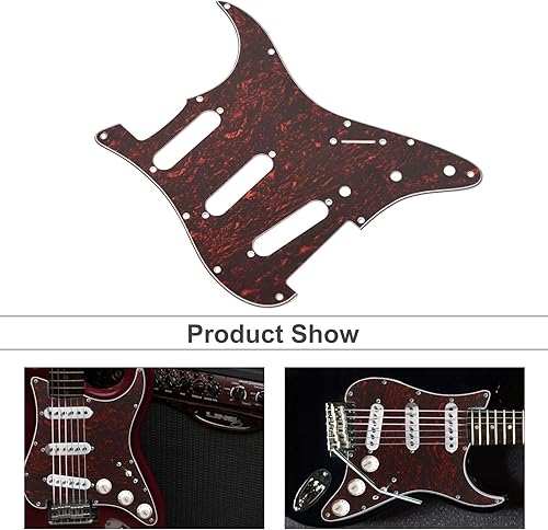 Miniatura 5 de SAPHUE SSS - Juego de 11 agujeros para guitarra eléctrica Strat y placa trasera para Fender en Estados Unidos, México, piezas de guitarra de estilo