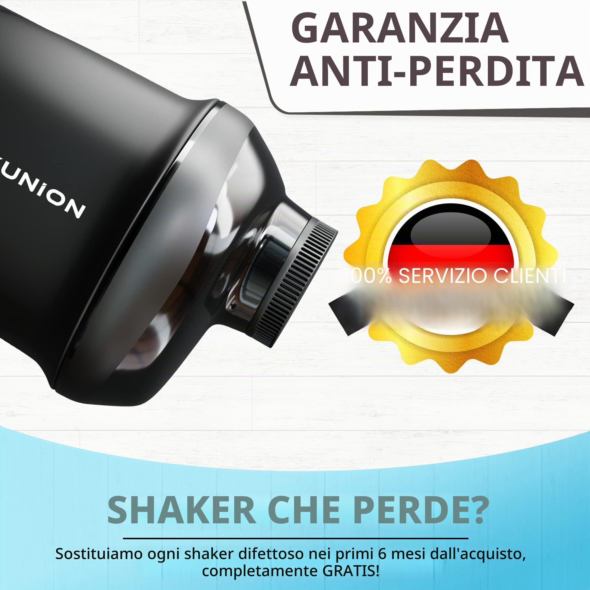 AMITYUNION Shaker proteico da 400 ml con colino per proteine – Piccolo shaker per proteine a prova di perdite, senza BPA, con scala per frullati di proteine del siero cremoso, concentrati di proteine