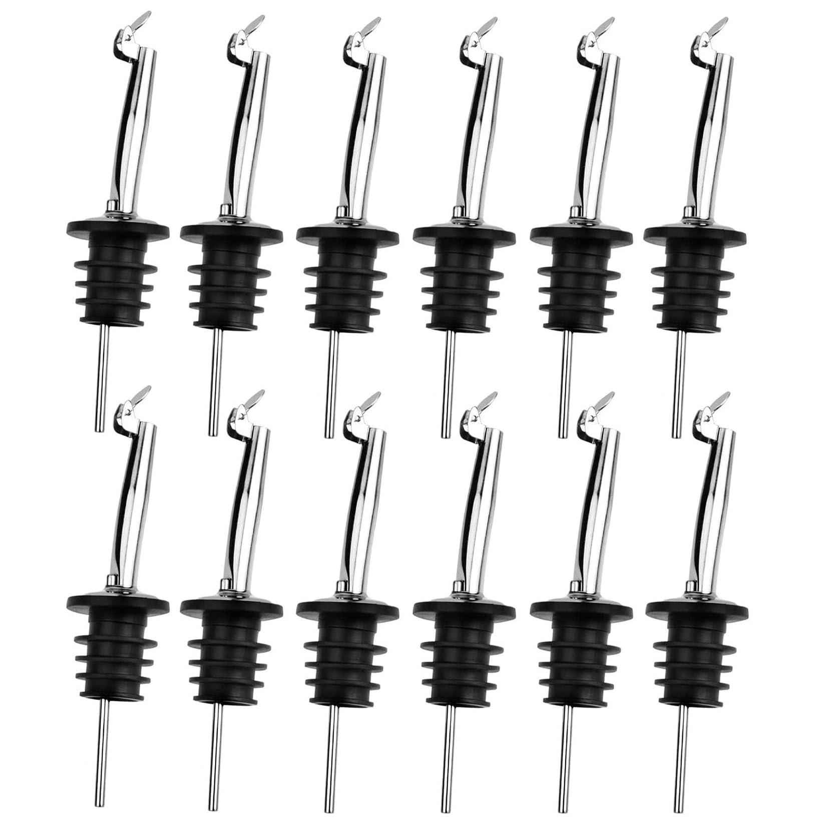 12 Pack Oil Pourers with Flip Top, Olive Oil Dispenser Spout, Speed Pour Spouts for 3/4" Bottle Mouth