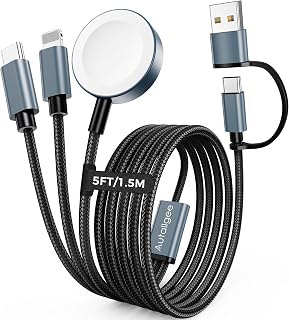 5FT Travel Essentials for Apple Watch Charger/L Charger/USB C Charger