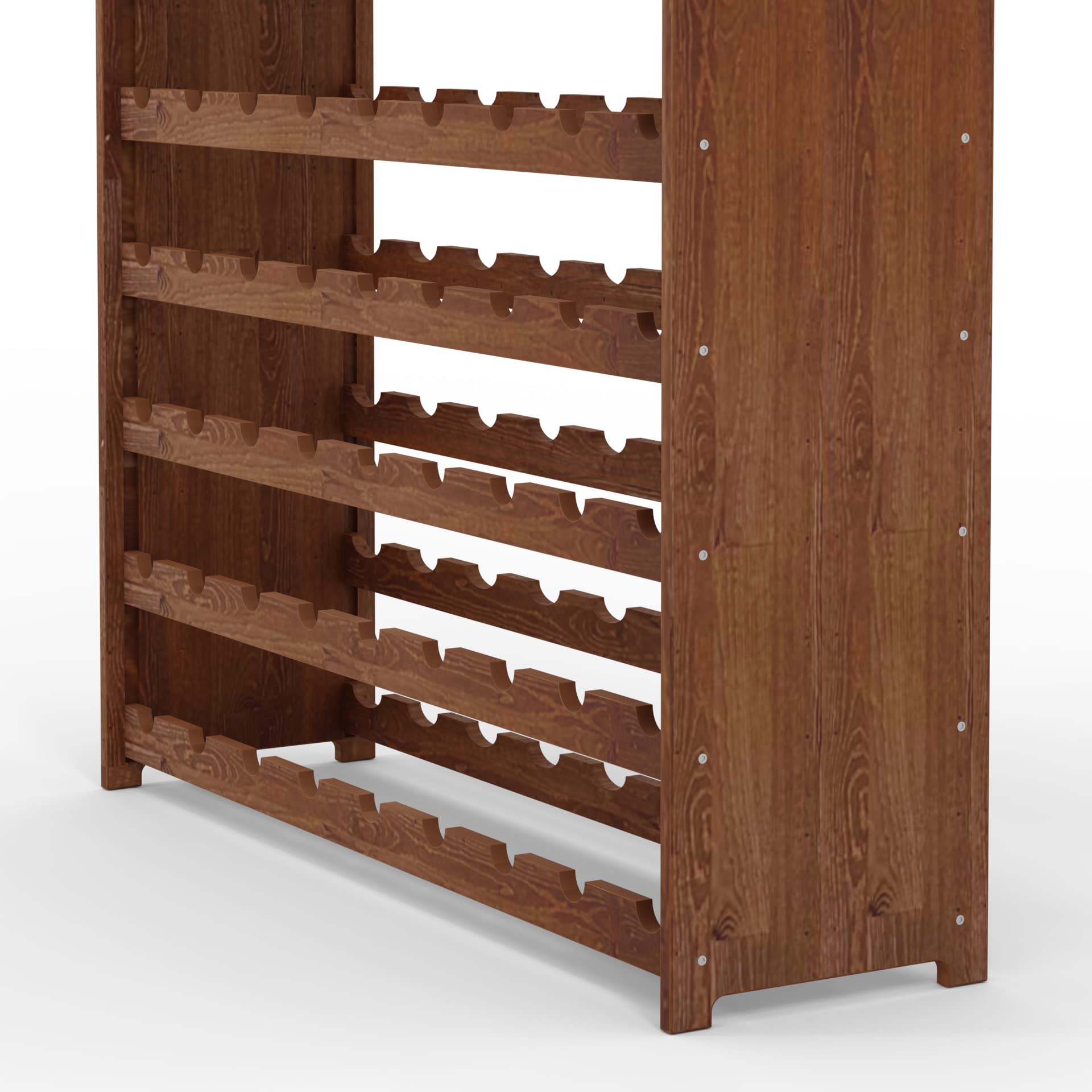 Lenmar Série RW Casier à vin en bois pour bouteilles, anthracite, marron, naturel, RW-3, 13-15 couchés, pour 91-135 bouteilles, vin, casier à bouteilles (marron, RW-3-135, 198 x 92 x 26,5, pour 135