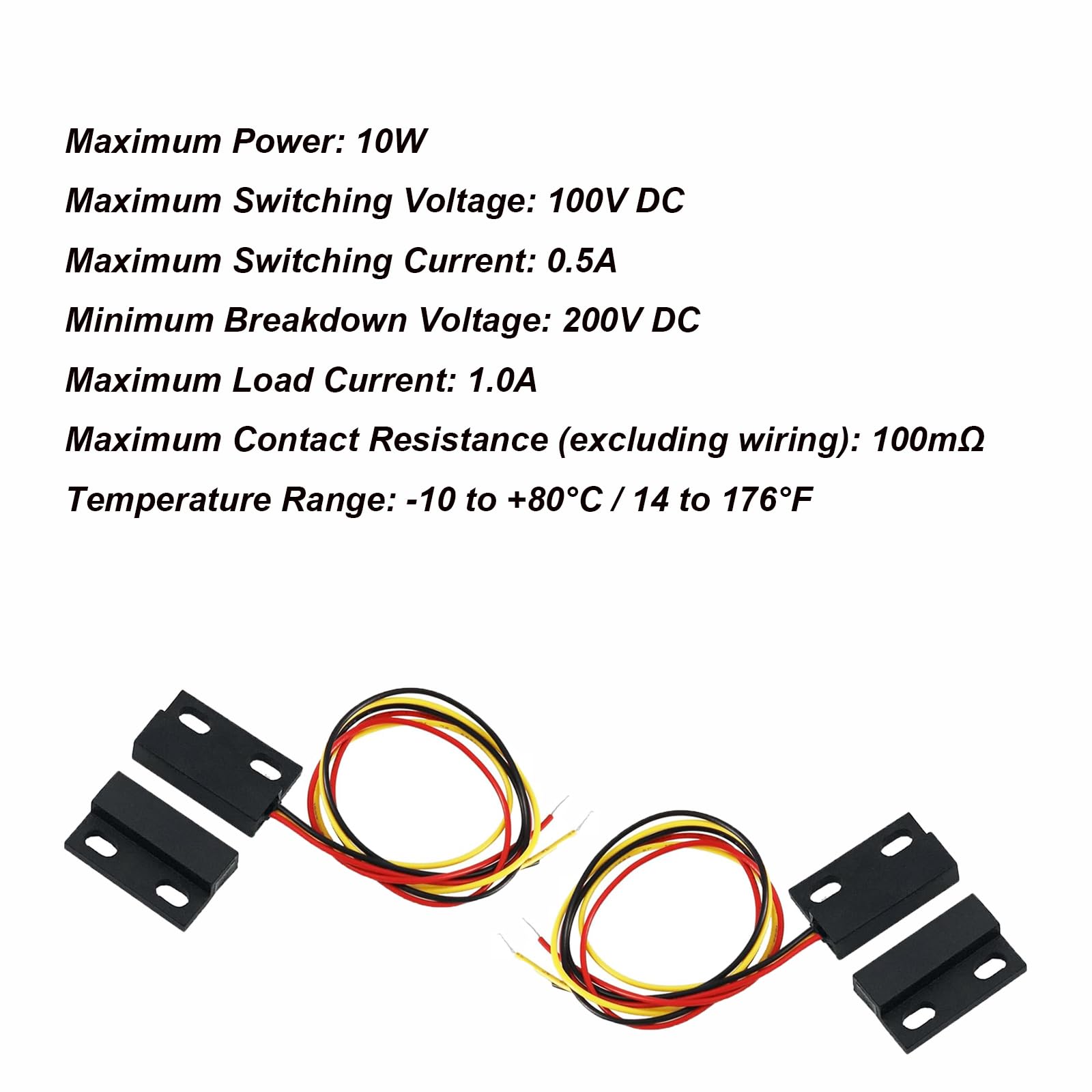 8 interruptores magnéticos de lengüeta, sensor de contacto de puerta de ventana de seguridad empotrable derecho, accesorios de interruptor de inducción magnético para puerta