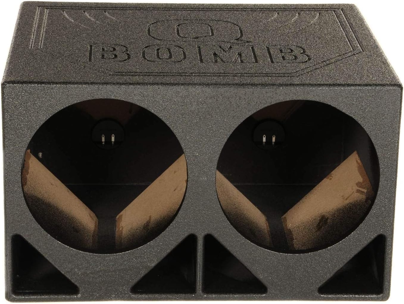 Rockville RQ12TB Dual 12" 3.6 cu.ft. Triangle Ported Subwoofer Enclosure, Bed Lined Finish, Spring-Loaded Terminals, for Car Audio Enthusiasts