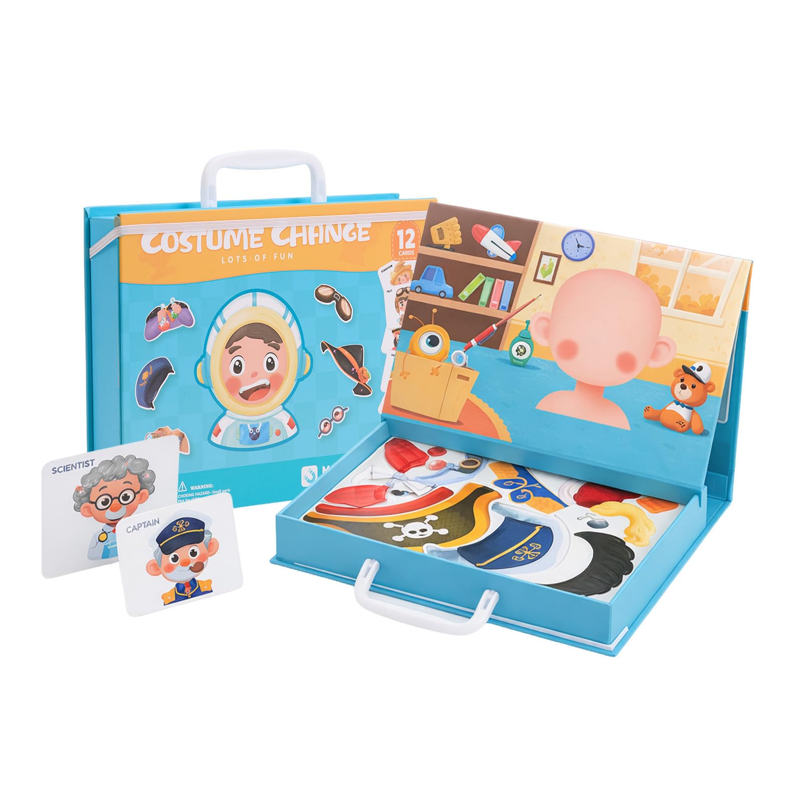 LN COZY CORNER Magnetic Dress-Up Doll Set, Reusable Learning Puzzle, Portable Pretend Play Game for Fine Motor Skills & Creativity, Perfect (Pirate Blue)