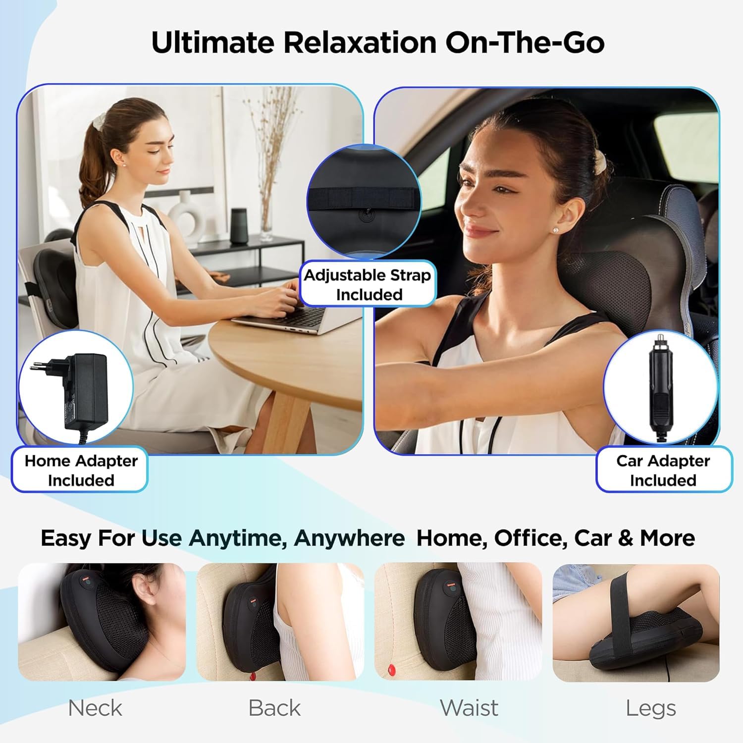 DREAM DEXXO Electric Shiatsu Massage Cushion | Full Body Back Massager Machine | Deep Kneading & Heat Therapy | Neck, Shoulder, and Lumbar Support | Portable Chair Pad for Home, Office & Car DREAM DEXXO Electric Shiatsu Massage Cushion | Full Body Back Massager Machine | Deep Kneading & Heat Therapy | Neck, Shoulder, and Lumbar Support | Portable Chair Pad for Home, Office & Car