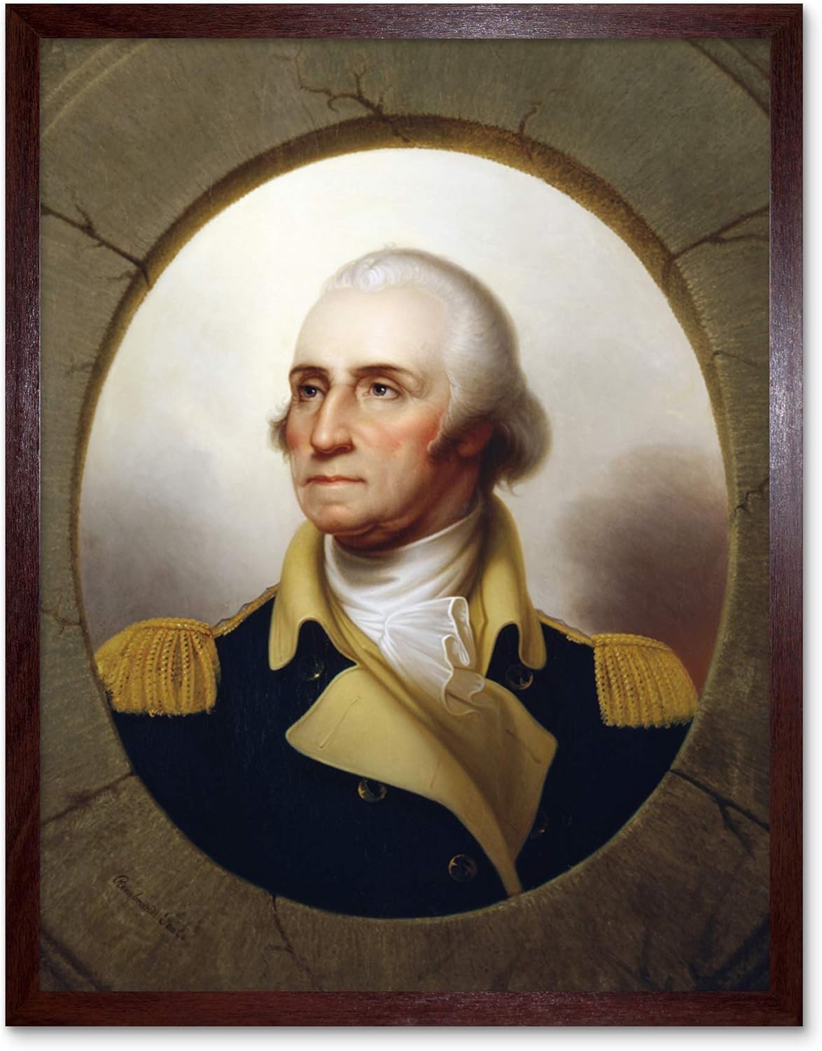 Rembrandt Peale George Washington Porthole Type Art Print Framed Poster Wall Decor 12x16 inch