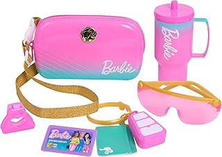 Barbie Trend Fashion Bag Set, 8-Pieces, Ombre Purse and Cup, Dress Up and Pretend Play, Kids Toys for Ages 3 Up by Just Play - Buy now