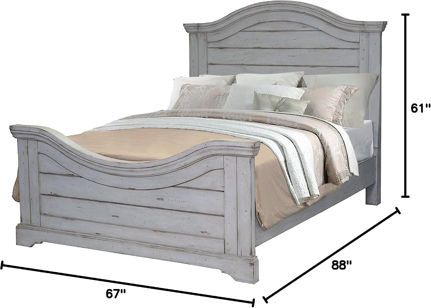 American Woodcrafters Stonebrook Panel Bed, Queen, Antique Grey