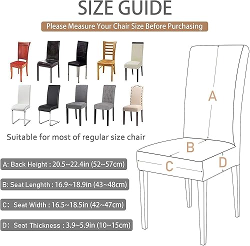 Miniatura 7 de Betylifoy Juego de 4 fundas elásticas extraíbles para sillas de comedor, diseño de árbol de Navidad, alce, fundas para sillas de Navidad, para