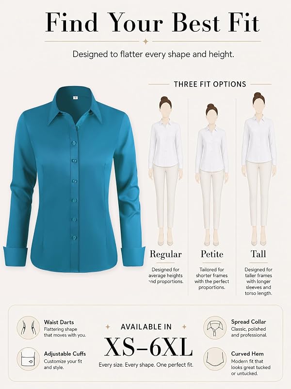 BBIBBI Women Long Sleeve Button Down Work Shirts Teal Size L by BBIBBI - Used condition - Image 5