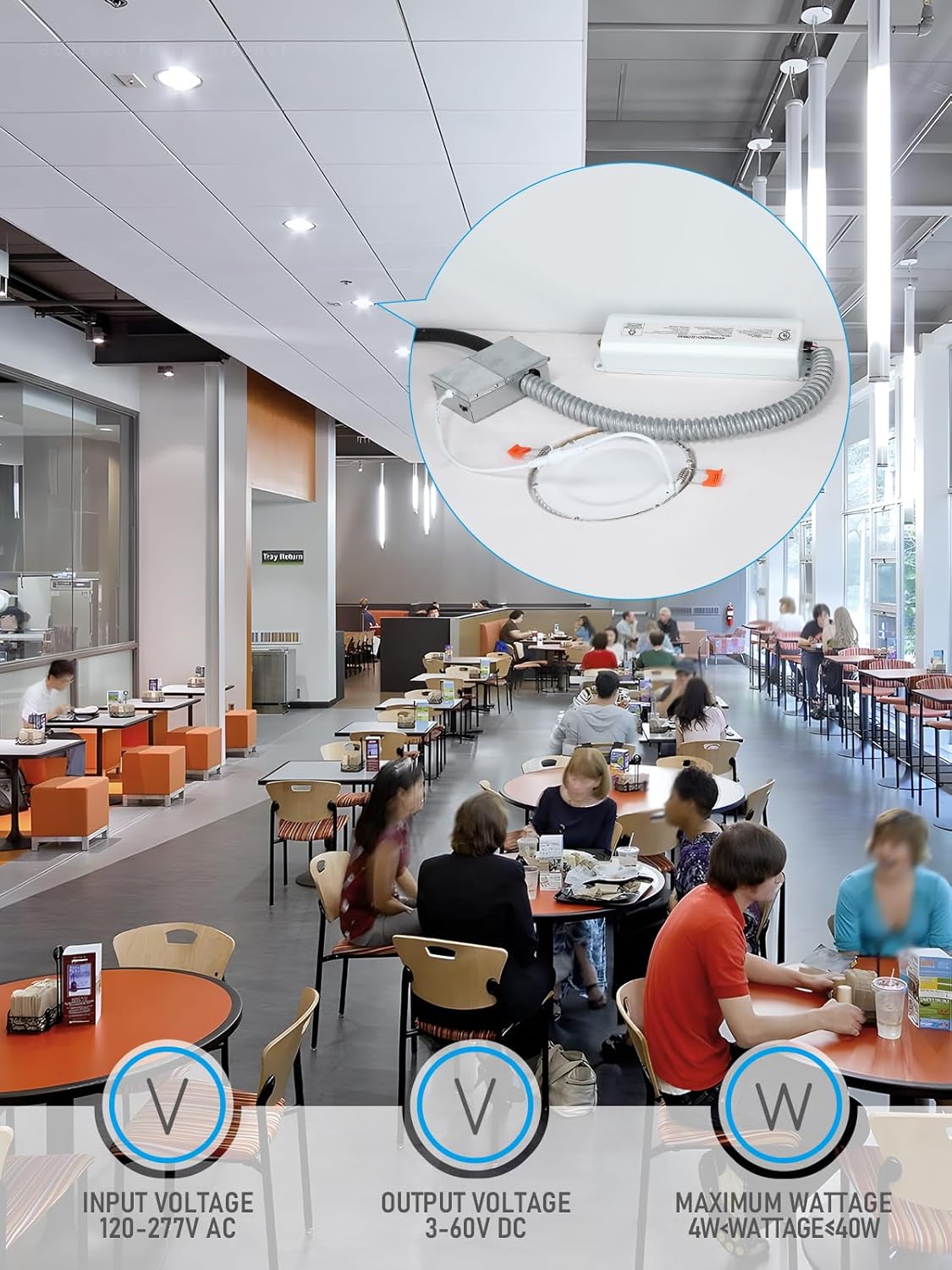 LEONLITE Emergency Driver in use showing electrical parameters