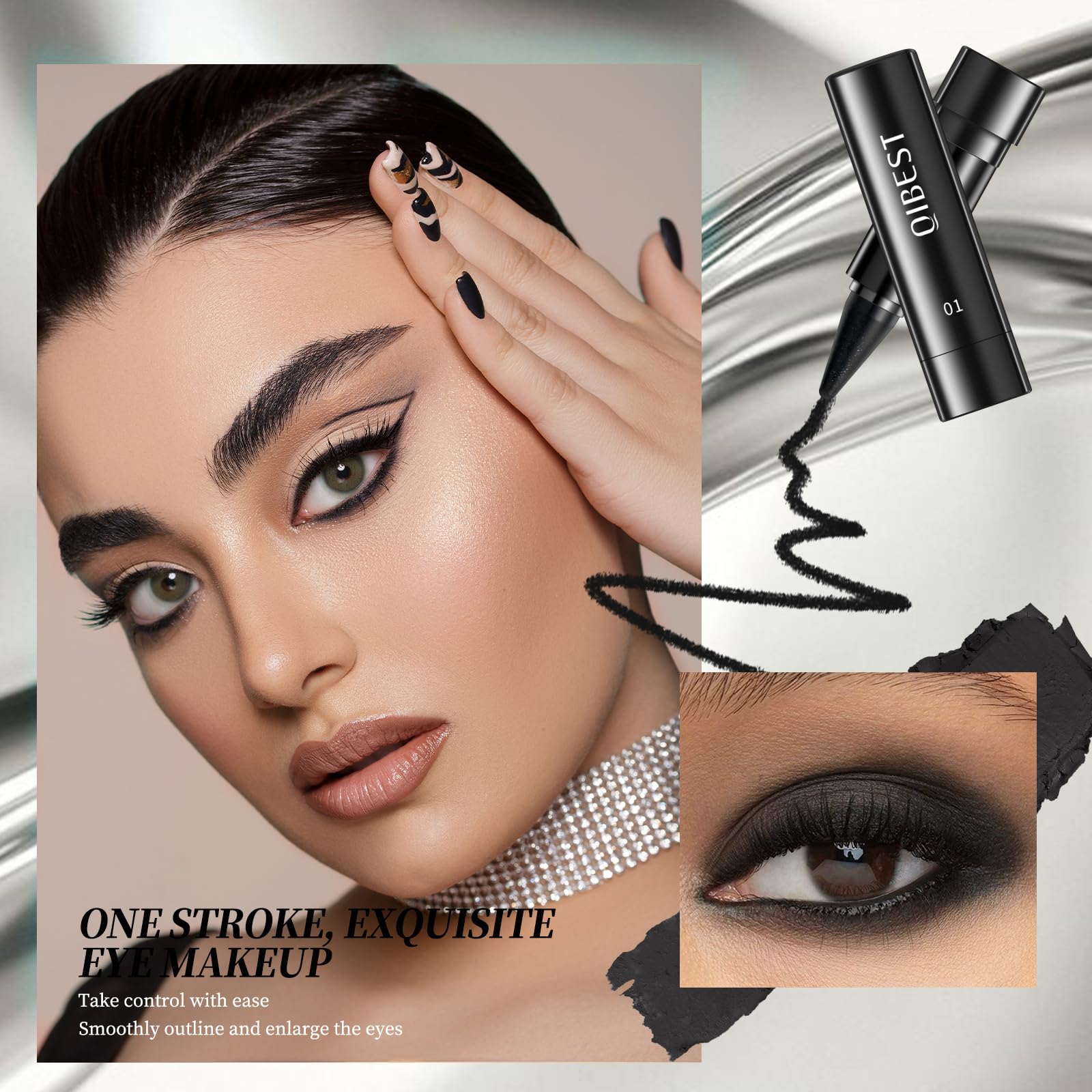 6 Colors Gel Eyeliner Pencil,Waterproof Smudge Proof Liquid Eye Liner,Matte Black Eye-liner Pencil,Smoky Eyeshadow Palette Halloween Makeup - Image 2