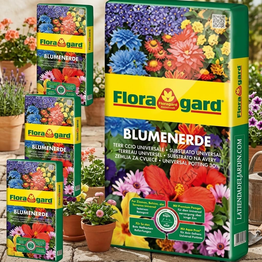 Suinga Sustrato Universal Premium Floragard 70 litros | Sustrato para Césped, Macetas, Plantas y Jardín | Turba para un Crecimiento Saludable