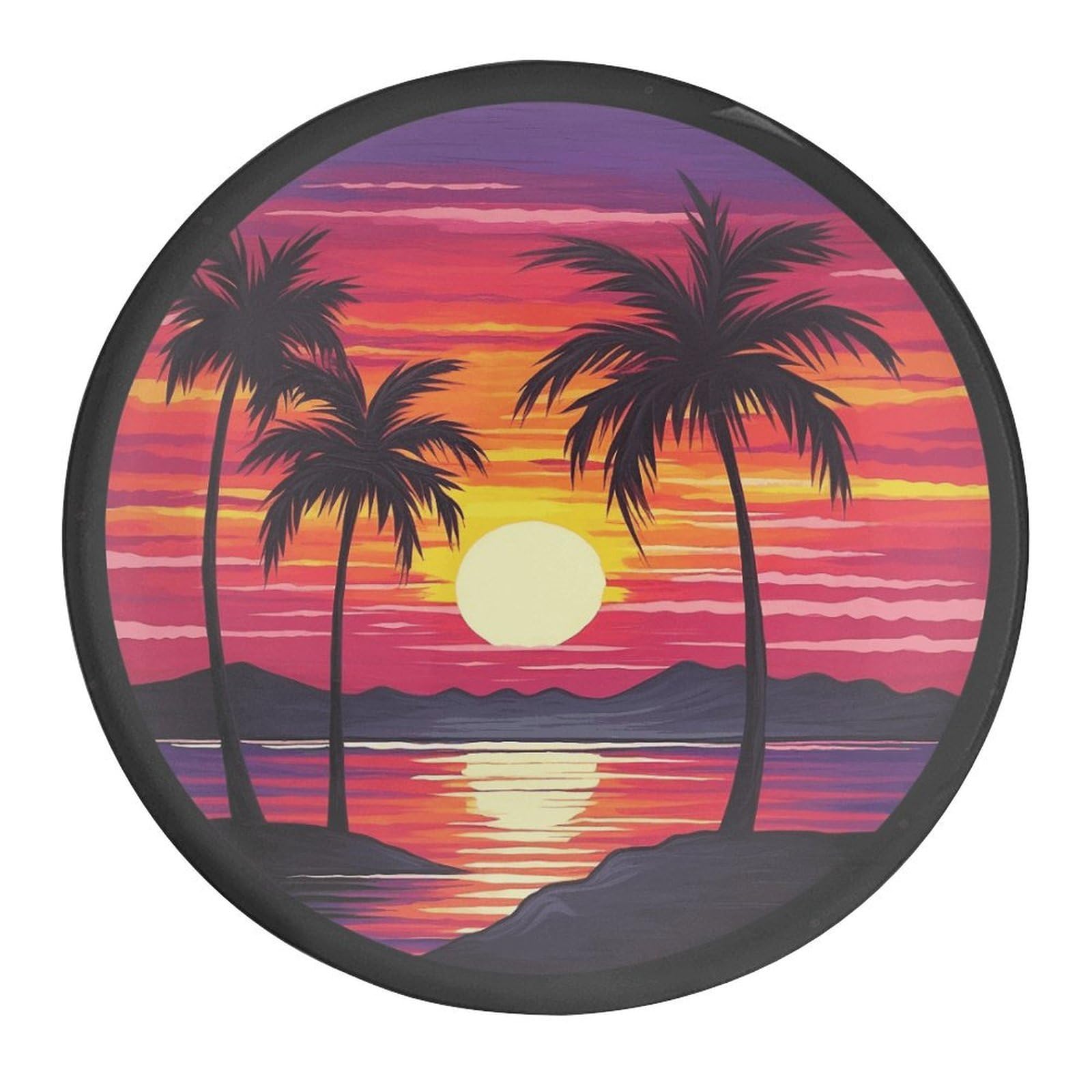 Fekiloot Style Palm Tree Sunset Design Refrigerator Magnet Fridge Magnet2 Pcs