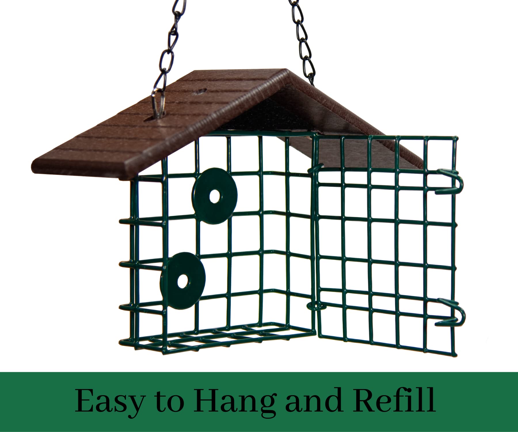 JCs Wildlife Single Suet Käfig Vogelfutterhaus mit Poly-Holzdach - hält Suet, - Bild 11 von 24