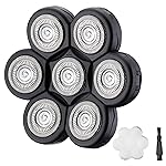 7 Blades Head Men\'s Electric Shaver Replacement Heads Floating Washable Shaver Replacement Blades for Bald Men (Black)