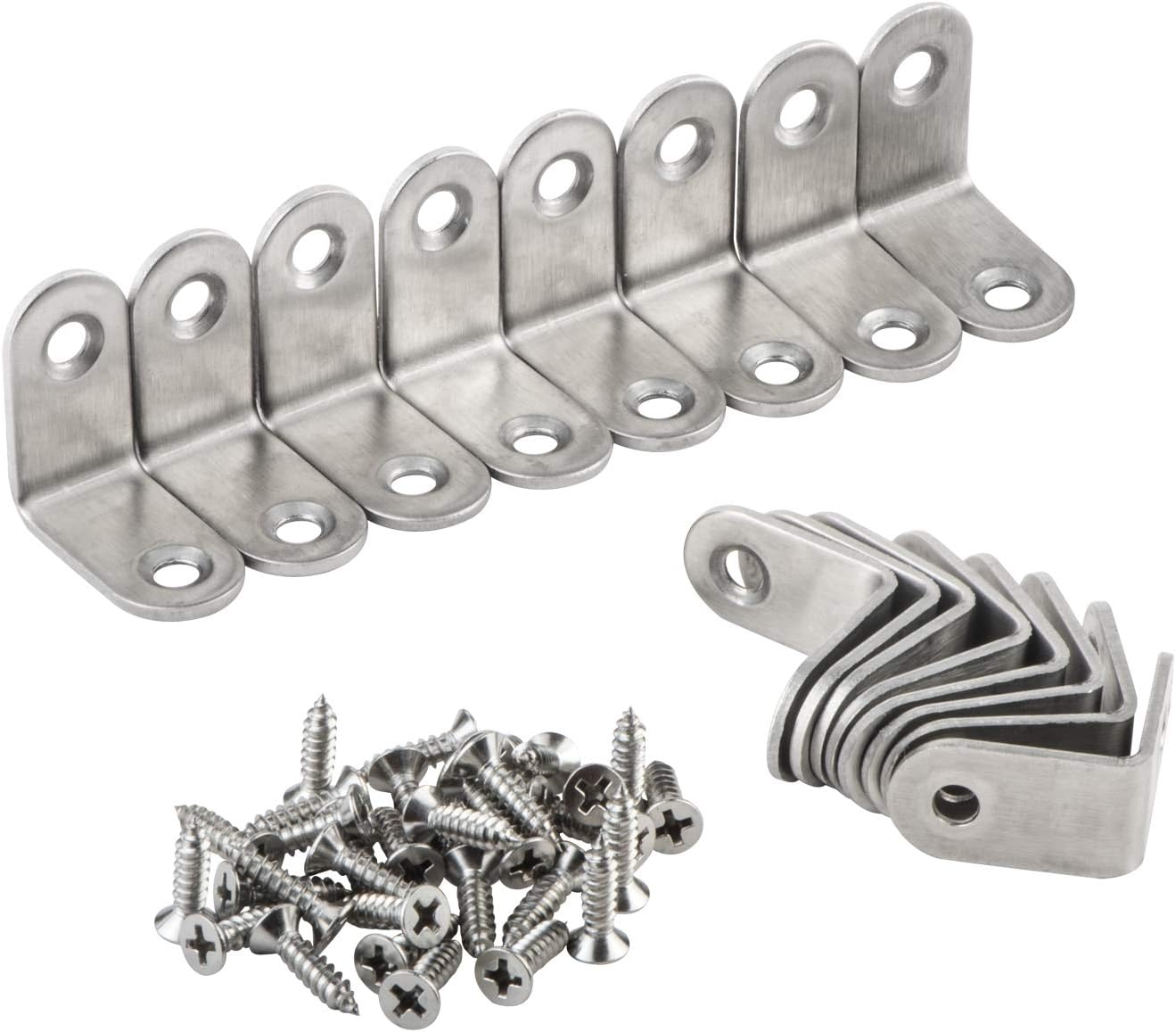 16 Packs L Bracket 30 x 30mm Corner Braces,YMAISS Stainless Steel Joint Right Angle Shelf Support Bracket with Screws
