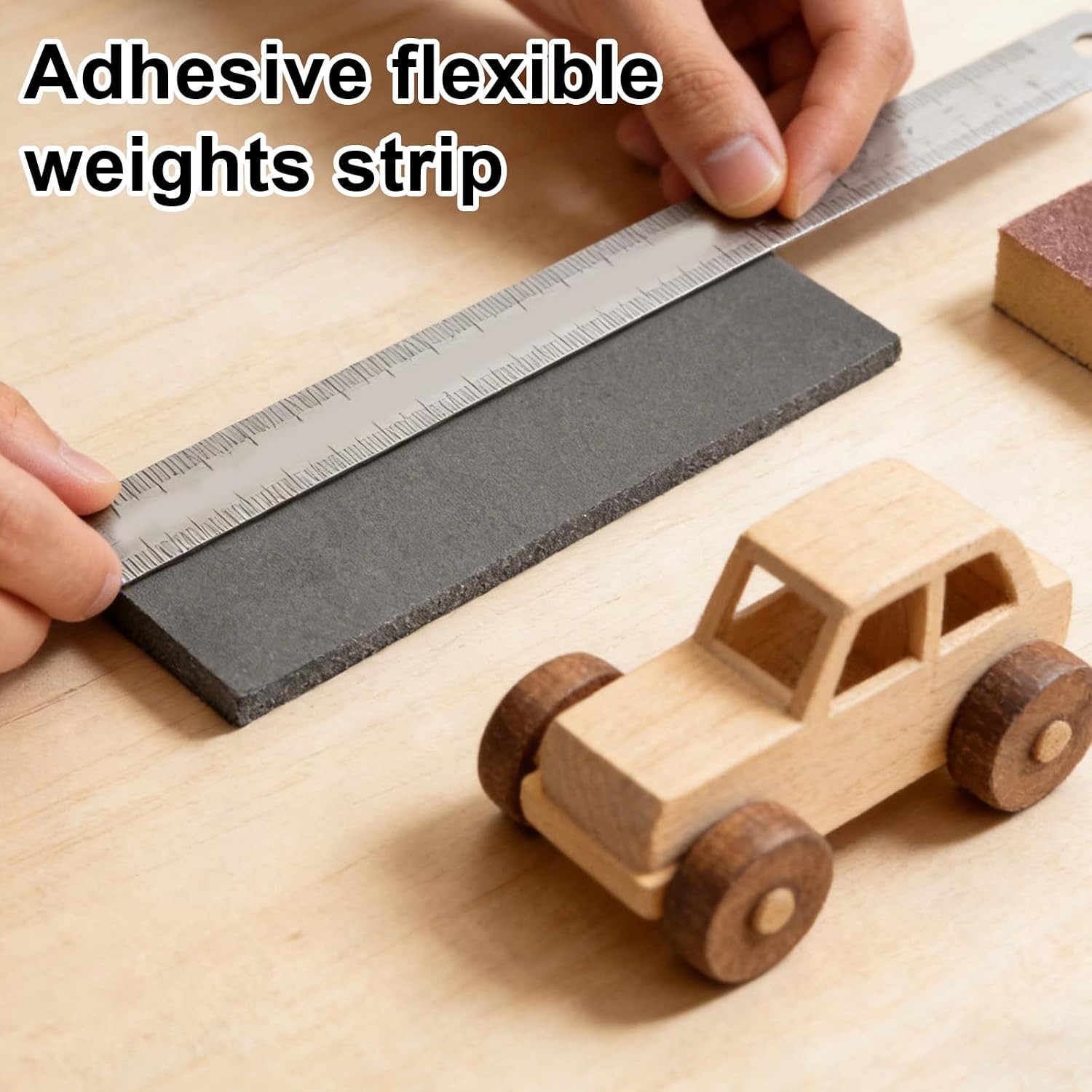 2pcs 3oz Adhesive Flexible Weights for Derby Car, Stick-On Cuttable Weights for Race Car Accessories Speed Adjustment