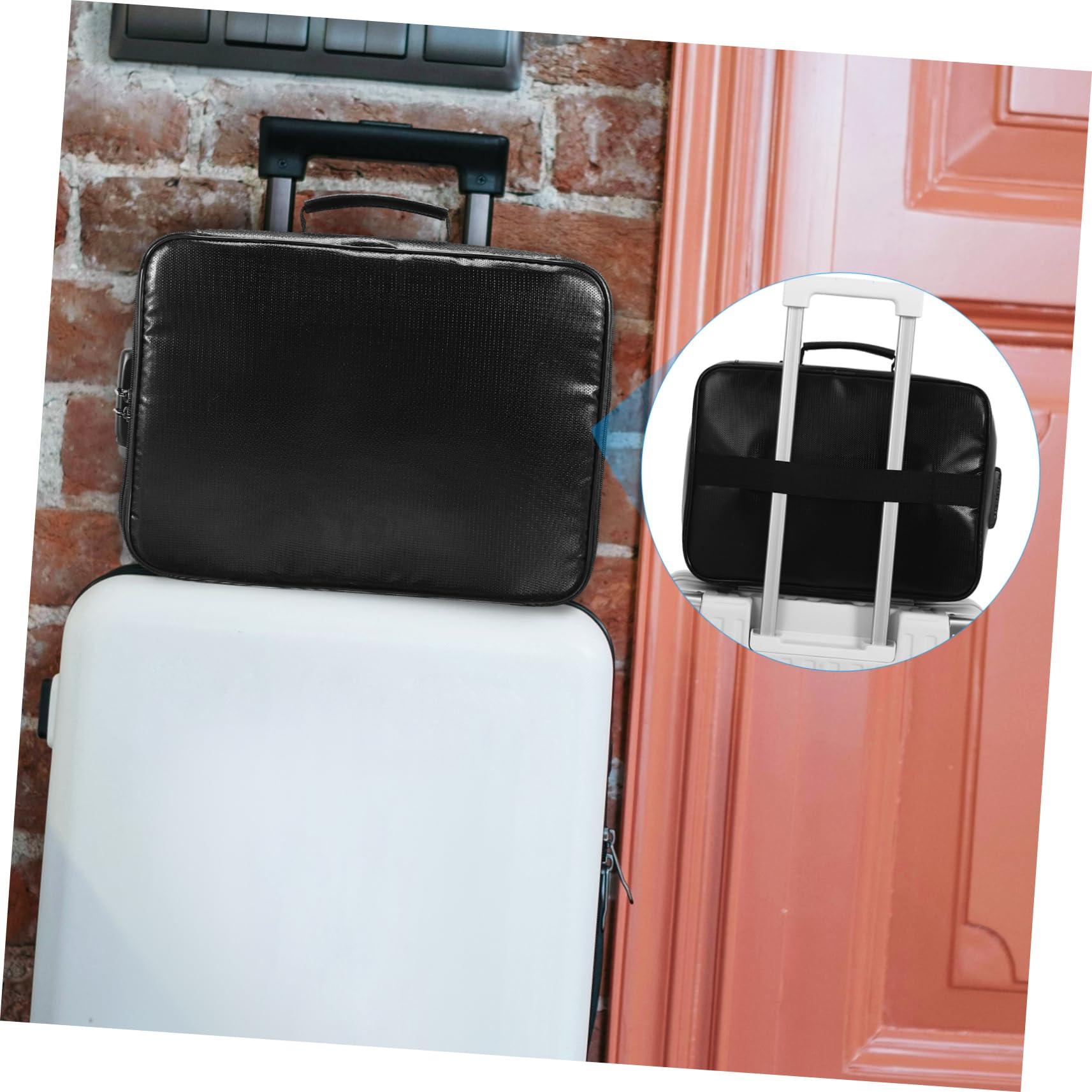 Organizador De Documentos Ignífugo y Portadocumentos Para Pasaportes Certificados y Archivos Accesorio De Viaje Portátil Compartimentos Múltiples