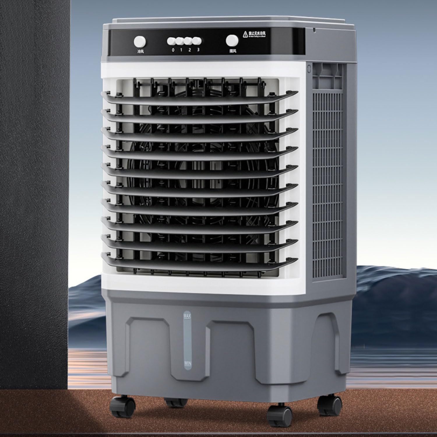AYCDL Portable Air Conditioner, Evaporative Air Cooler with Ice Box & Large Tank, 120° Oscillation, 3 Speeds, Remote, 12H Timer for Outdoor Office Home,Mechanical Type-80cm