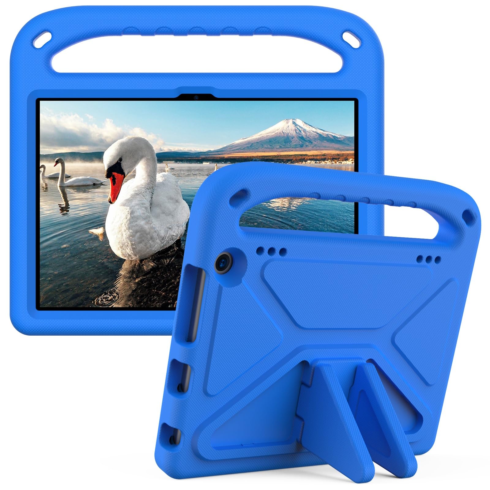 Pełne etui ochronne Kompatybilny z Kindle Fire HD8/HD 8 Plus 2022 2020, amortyzujący wstrząsy, z uchwytem, ​​EVA, uchwytem, ​​solidne etui na tablet dla dzieci, lekkie(Blu)