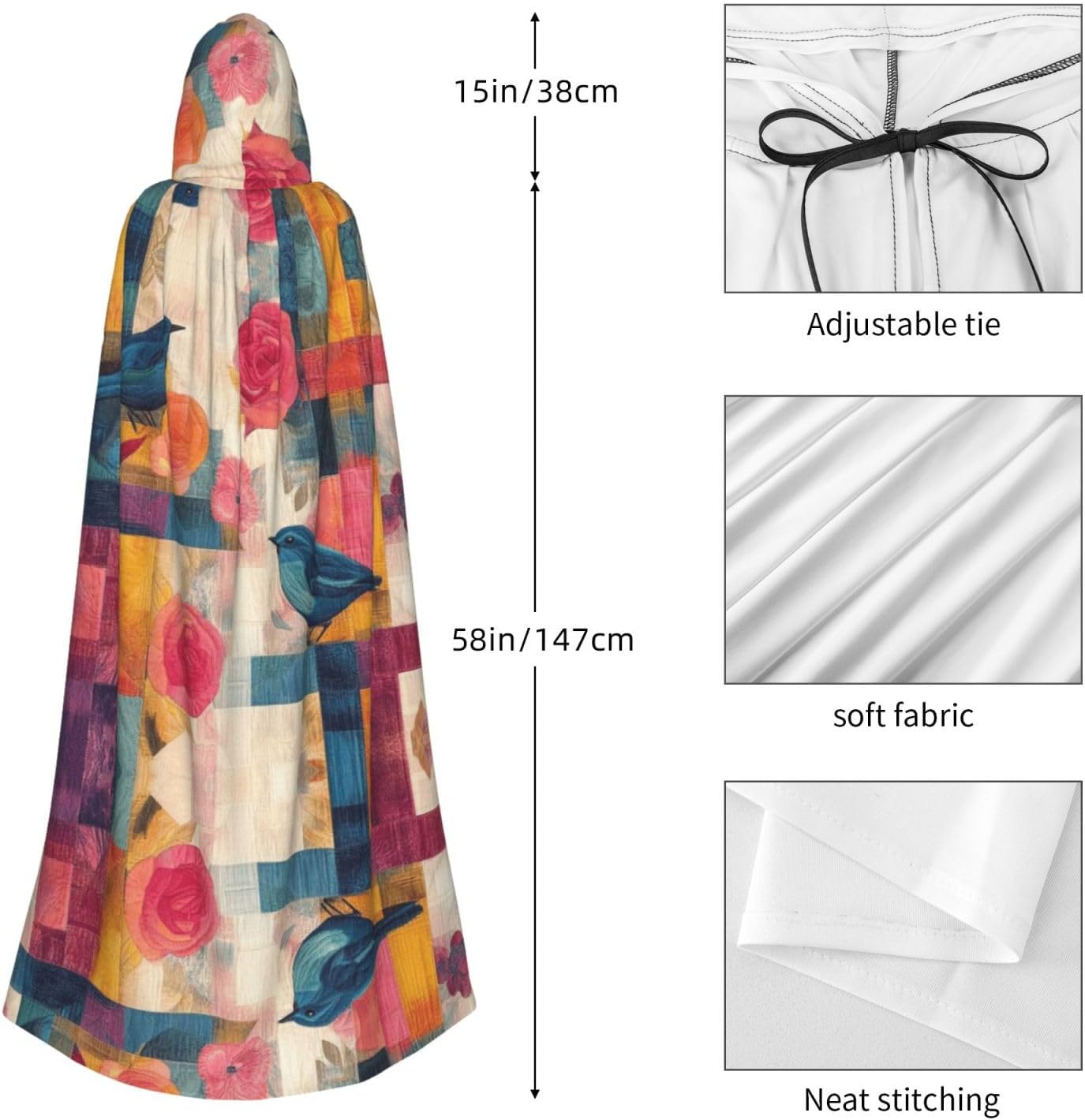 Rich color palette Unique Darkness Poncho Shawl - Customizable Wearable Blanket for Women, Perfect Halloween Costume Accessory, Knight, Akatsuki, and More