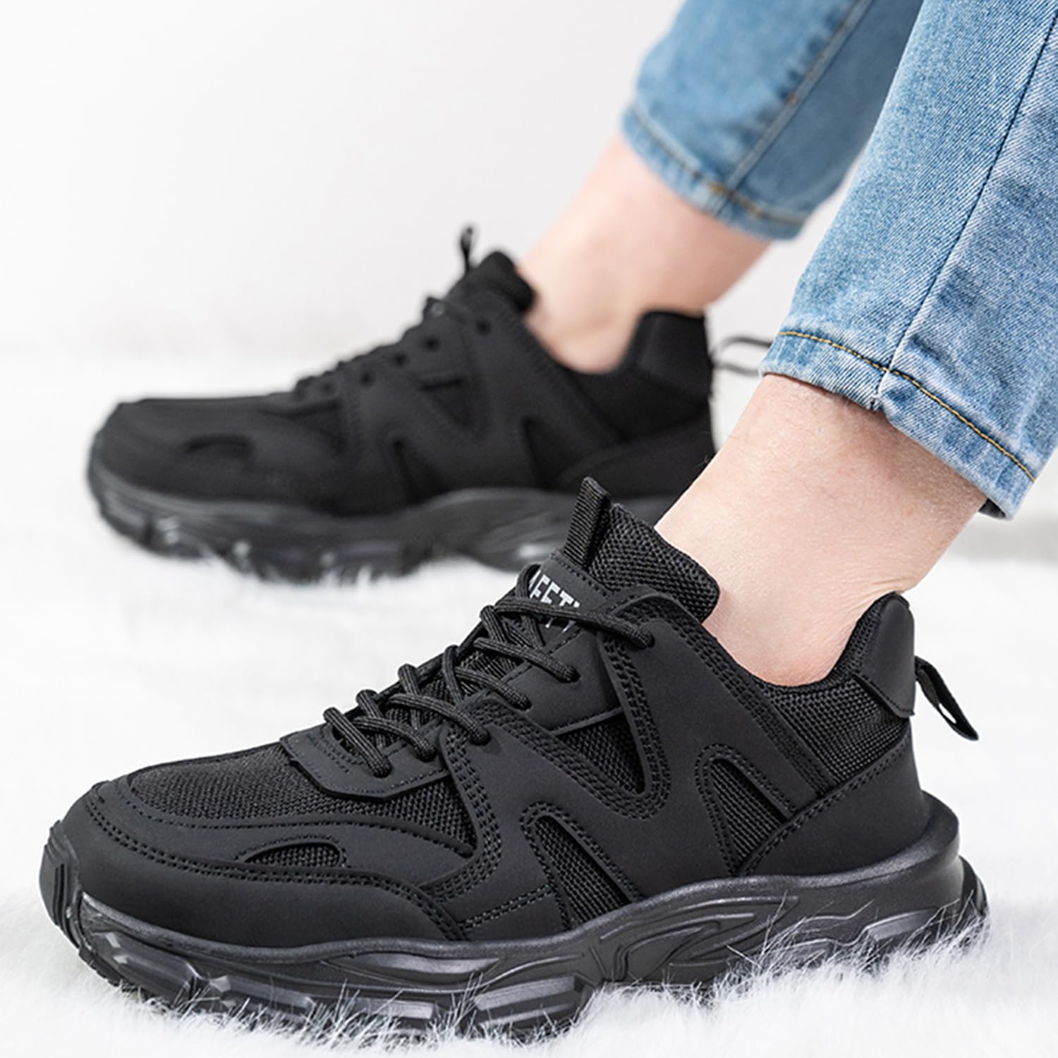 Zapatillas de seguridad mujer puntera acero antideslizantes a prueba de pinchazos tallas 36-40