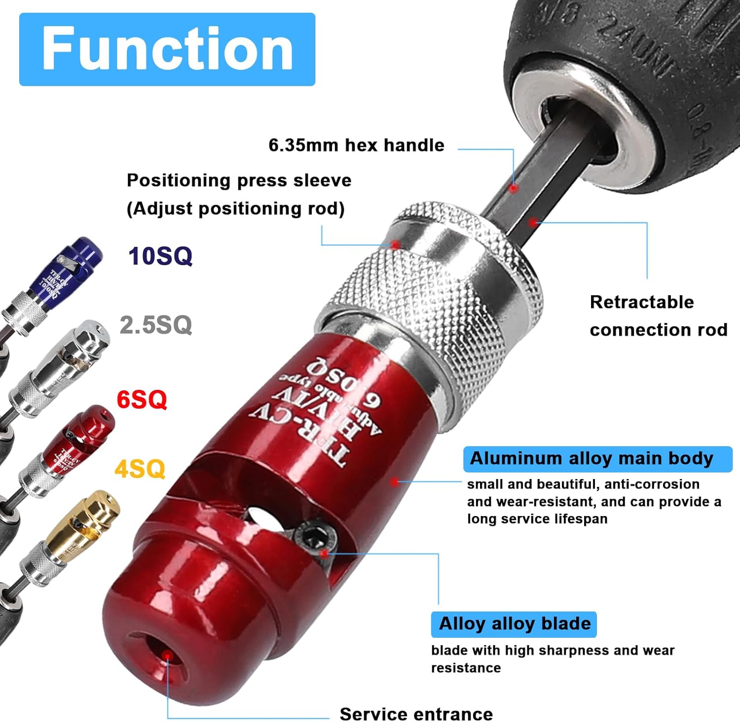 Aluminum Alloy Electric Wire Stper Cable Peeling Stper Practical Rotary Stping Compatible with A Variety of Electric Drills for Electricians