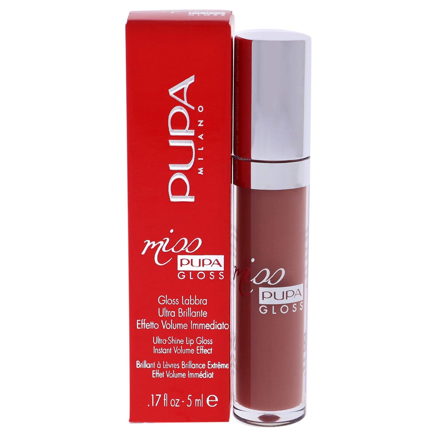 PUPA Milano Miss PUPA Milano Lip Gloss - Shiny, Smooth, Plump - Soft, Innovative Gel Texture - Glides Smoothly On Lips - For A Moisturizing And Volume Enhancing Effect - 105 Majestic Nude - 0.17 OZ