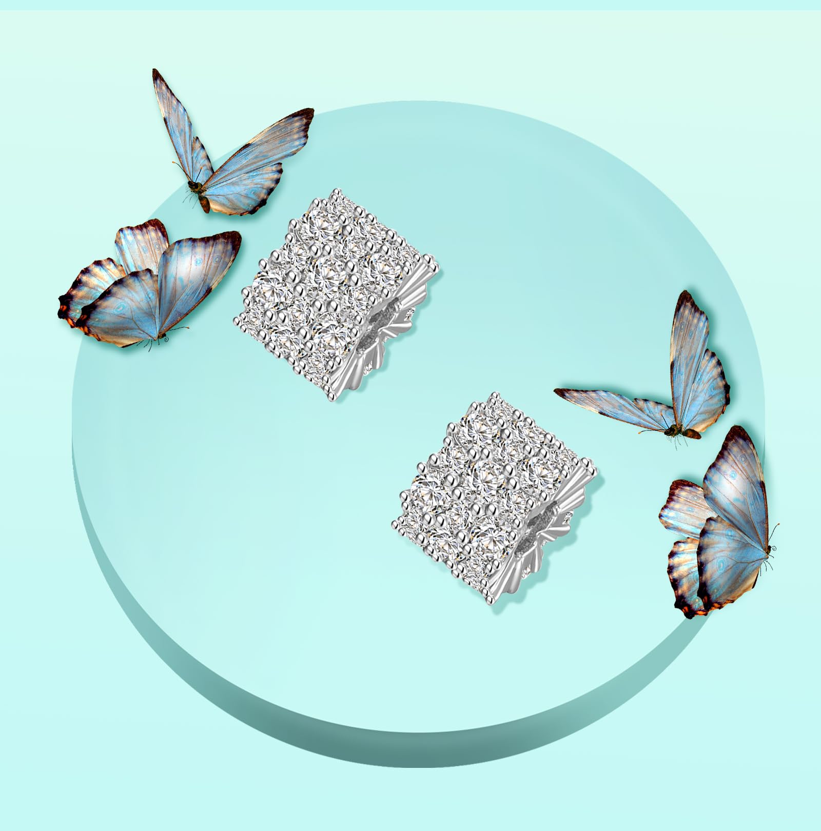 Annmors 925 Sterling Silver Clips Distanziatore Catena di Sicurezza Ferma Ciondoli Ciondolo in Vetro di Murano per Donna Bracciale Collana Gioielli Regalo