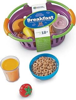 Learning Resources New Sprouts Breakfast Foods Basket - 16 Pieces, Ages 18+ months Pretend Play Food for Toddlers, Toddler Kitchen Toys, Preschool Learning Toys