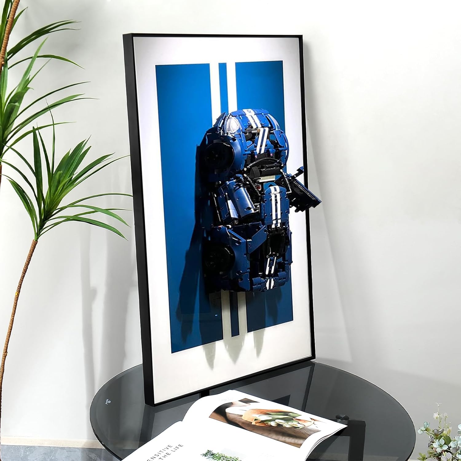 Display Wallboard for Lego Technic 2022 Ford GT 42154 Building Kit,1:12 Scale Collectibles Car Wall Mount Frame for Building Blocks, Gifts for Lego Lovers(No Car Included)