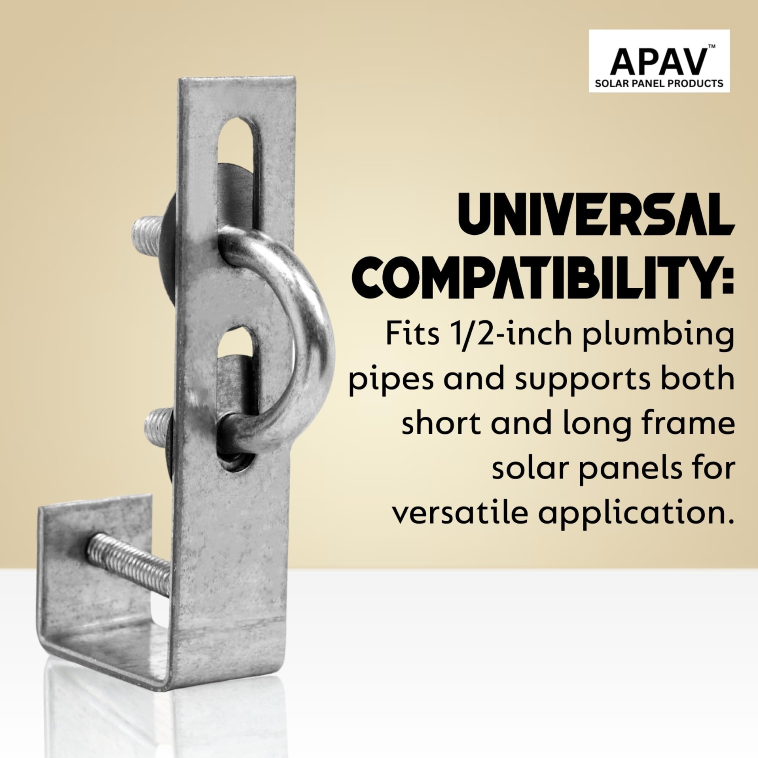APAV Solar Panel Cleaning Hanger Clamp 1/2 Inch, Galvanized Material, Easy Installation, Fits All Solar Panel Frames, Durable Support for Plumbing Pipes and Efficient Cleaning ((Pack of 10)) - Image 6 thumbnail