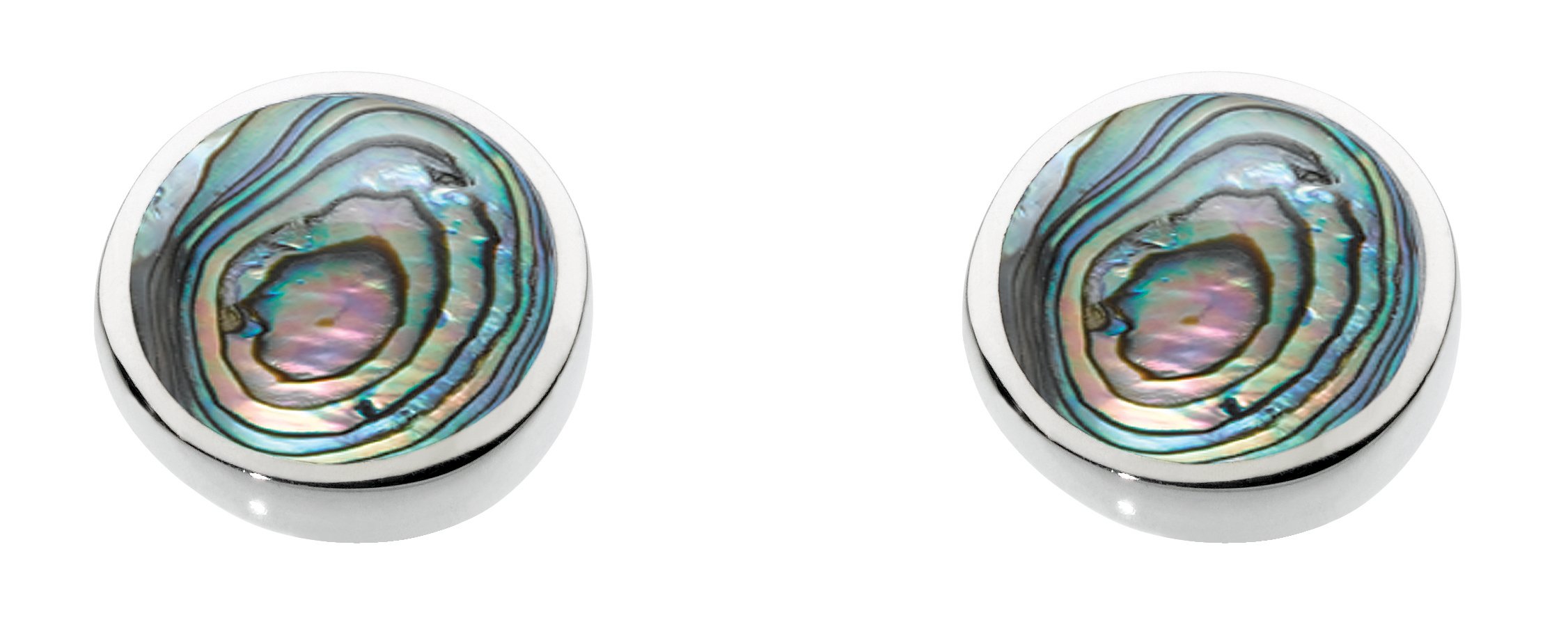 DewSterling Silver and Shell Round Stud Earrings