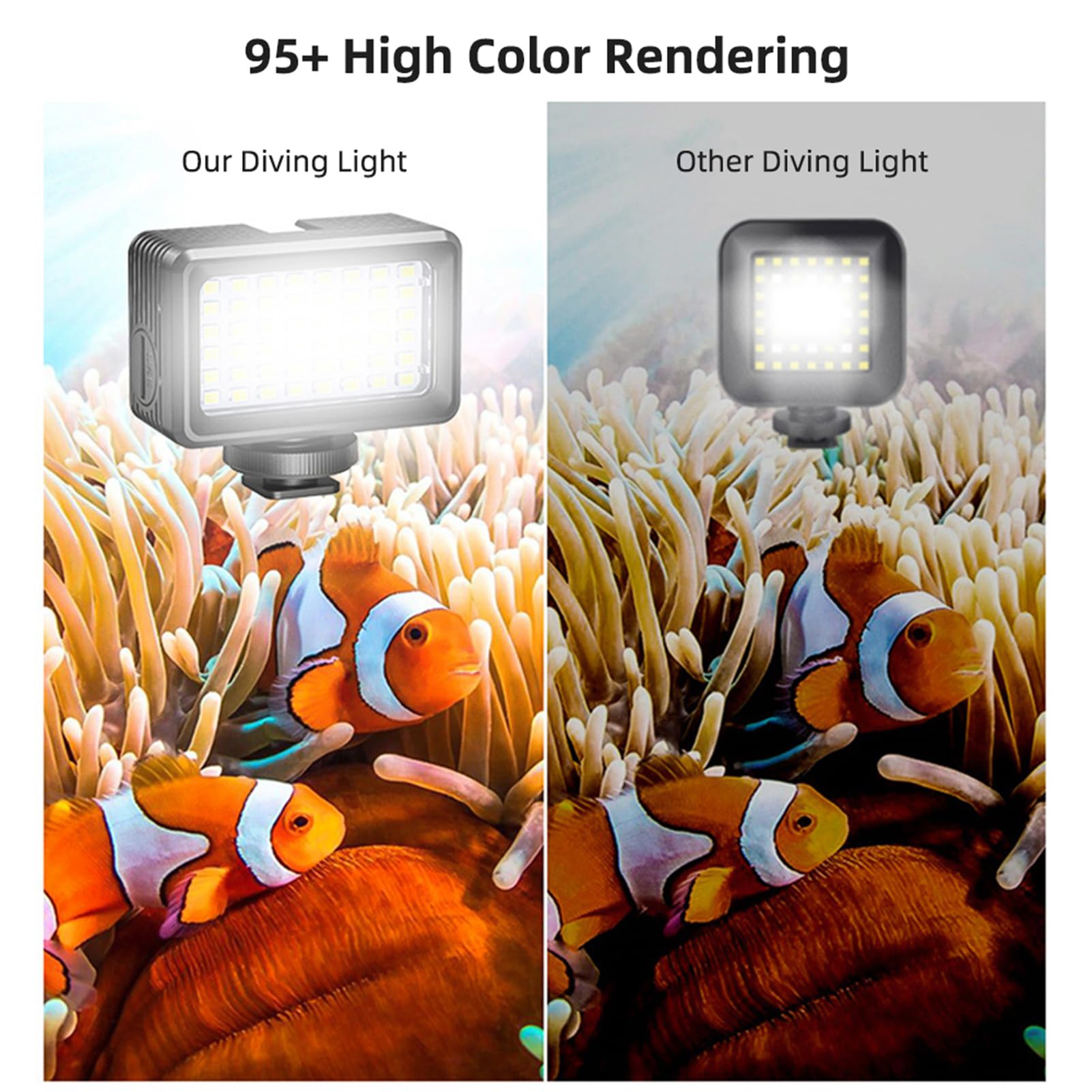 Luz de Buceo LED, Luz de Fotografía Portátil, para Aventuras Submarinas (2700K-9000K)