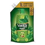 Dabur Vatika Health Shampoo – 1 L (Refill Pouch) | With 7 Natural Ingredients | For Smooth, Shiny & Nourished Hair | Repairs Hair Damage, Controls Frizz | For All Hair Types | Goodness of Henna & Amla