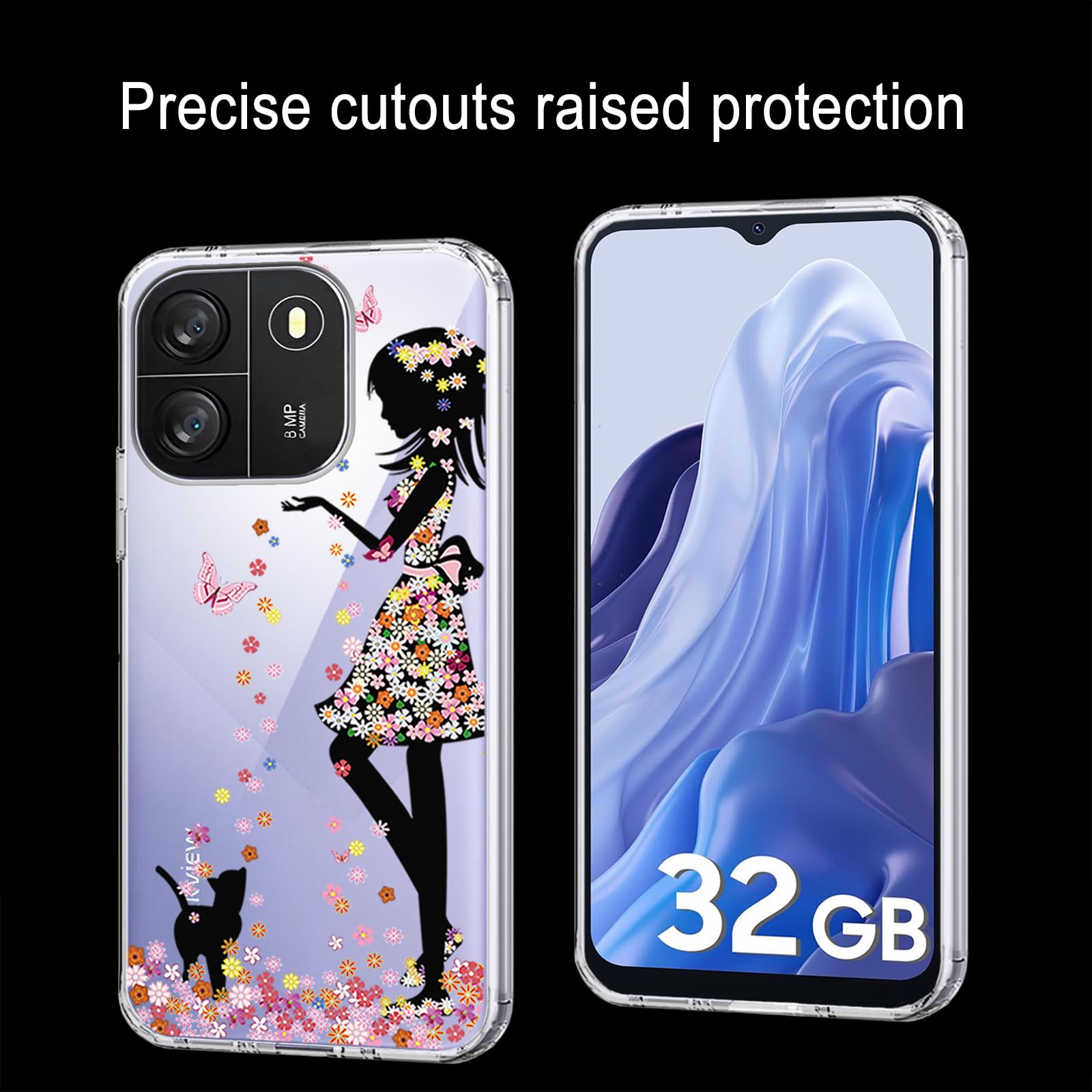 Handyhülle Für Blackview Wave 6C / Flat 1C + 2x Schutzglas | Transparent, Stoßfest & Rutschsicher