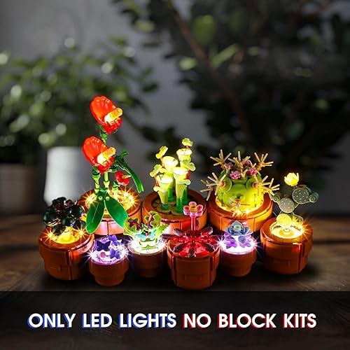 Miniatura 32 de Vaodest Luz LED para modelo de ramo de flores Lego 10280, diseño y configuración compatible con el modelo 10280
