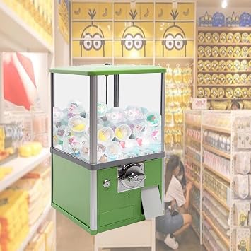 Gashapon Machine,Children's Chewing Gum Machine,For 4.5-5.5cm Diameter Capsule Toys,For Home Game Stores and Retail Stores,Green,green