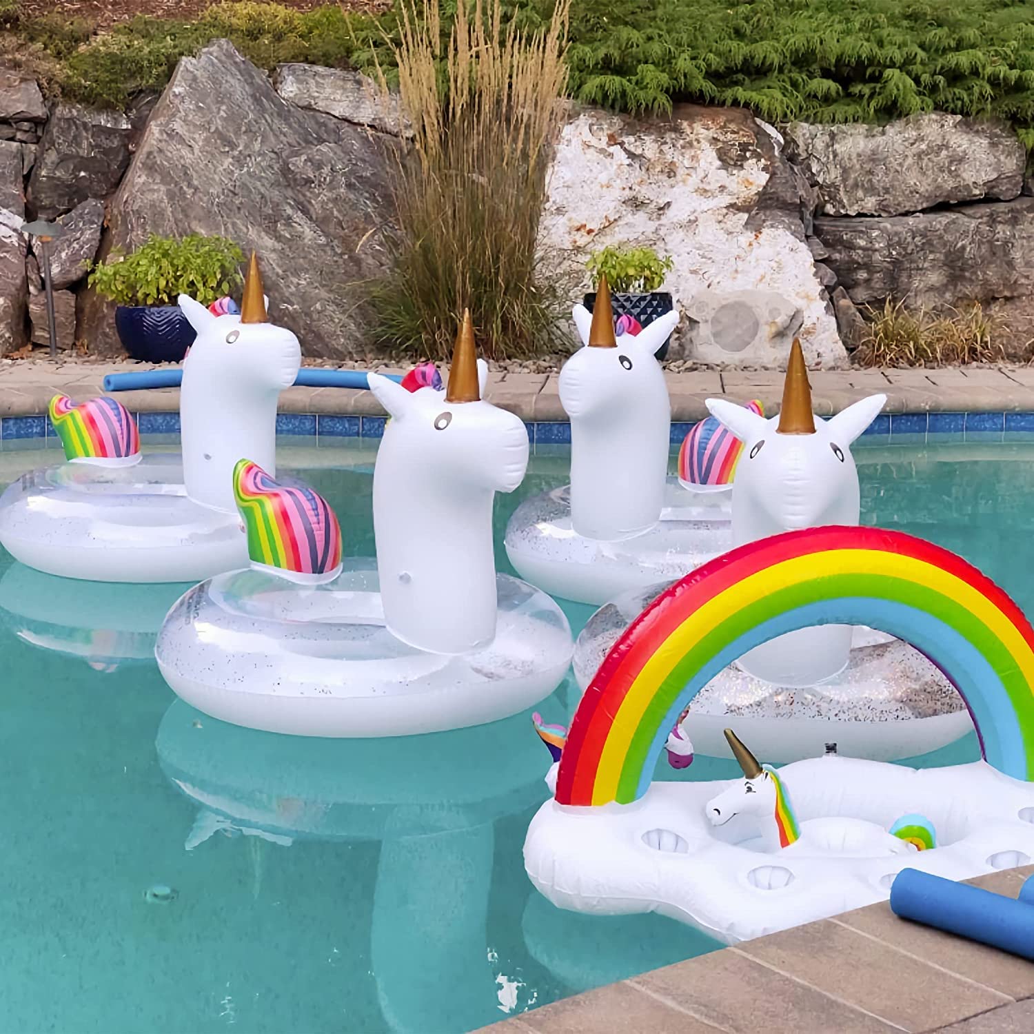 Boueé Licorne JOYIN Flotteur De Piscine Gonflable Avec Paillettes