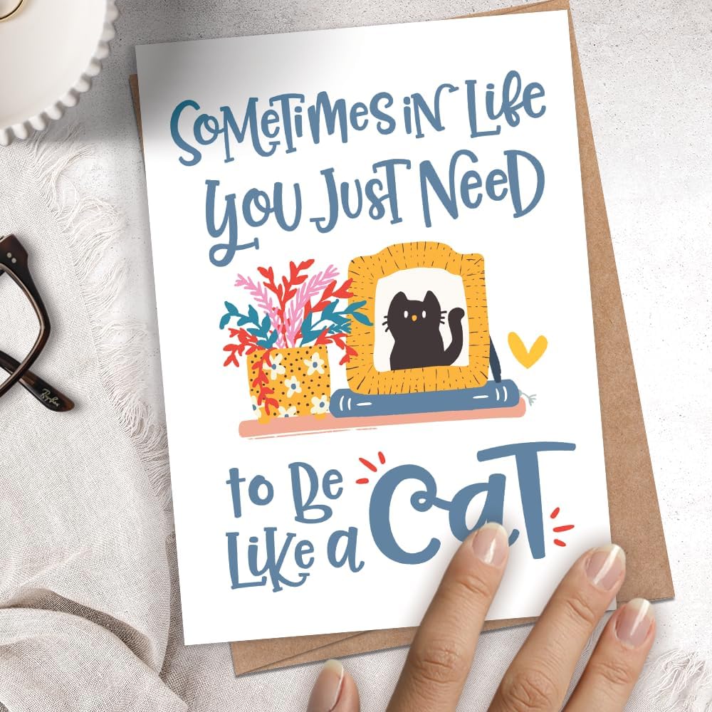Funny Cat Card – Cute & Sarcastic Friendship, Encouragement, or Thinking of You Greeting Card - Image 5